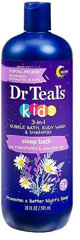 Dr Teal`s Kids 3-in-1 Bubble Bath, Body Wash & Shampoo Sleep Bath (1) 20 Fluid Ounce Bottle