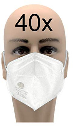 40x FFP2 Maske CE 0598 zertifiziert Atemschutzmaske schneller Versand aus Deutschland weiß