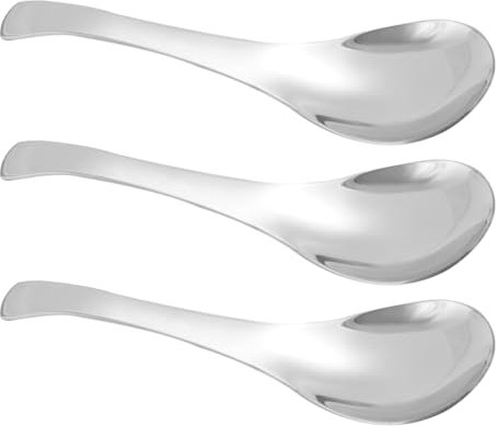 UPKOCH 3 stücke Edelstahl Löffel Mahlzeit Löffel Suppenlöffel Reislöffel Verdickung Löffel Geschirr Lebensmittel Servierlöffel (Große Größe) Geschirr