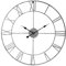 LW Collection Wanduhr Olivier Silber 80cm - Große Wanduhr mit römischen Ziffern - Moderne Industrielle Leises Wanduhr - Stille Uhr