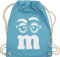Turnbeutel Rucksack - & Fasching - Taschen - M und M Augen Karneval I Fastnacht I Fasnacht I Fasnet - Unisize - Hellblau - gym bag festival karnevalsbeutel faschings mm juterucksäcke festivaltasche