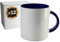 PixColor Lot de 12 tasses de sublimation en céramique blanche avec intérieur bleu marine | Boîte individuelle | 350 ml (11 oz) | Catégorie AAA | Passe au micro-ondes et au lave-vaisselle | Cricut