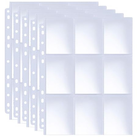 Lamkrtlp 20 Stück Sammelkarten Hüllen Doppelseitiger 360 Pockets, Transparent Sammelhüllen, 11 Löcher Leere Sammelmappe, Sammelkartenzubehör für Sammeln aller Arten von Karten