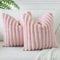 Soleebee 2er Set Plüsch Samt Kissenbezüge, Weiche Künstliche Pelz Dekorativ Kissenbezug Sofa Zierkissenbezüge Dekokissen Kissenhülle Set für Couch Schlafzimmer Zuhause Auto Dekor (60x60cm, Lederrosa)