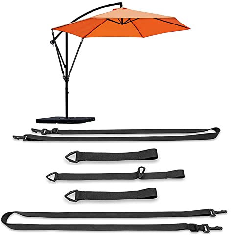 Gesuter Home Wind Shield For Large Cantilever Parasols Umbrellas, Adjustable Wind Lock For Cantilever Parasols, Weatherproof Fixed Strap For Parasol With Hooks, Suitable For Schneider Umbrellas