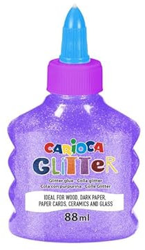 Carioca Colla bottiglietta glitter glue neon lavabile 88 ml viola 3+