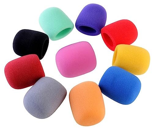 Toyvian Colors Handheld Microphone Windscreen Covers High-density Mic for Stage and Karaoke Use Mixed Colors against Wind and Moisture