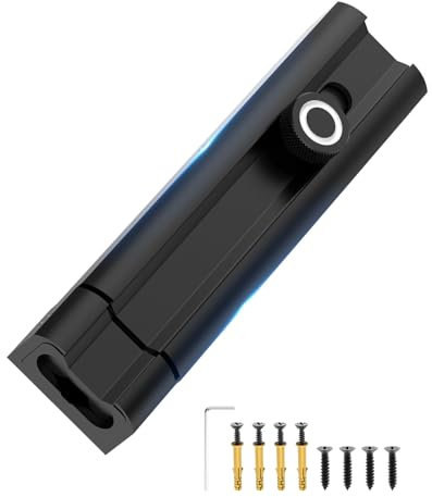 MeBantoo Verrou coulissant à barillet en alliage d'aluminium robuste pour porte, fenêtre, écran, salle de bain, clôture, portes de terrasse (noir (1 pièce), 15,2 cm