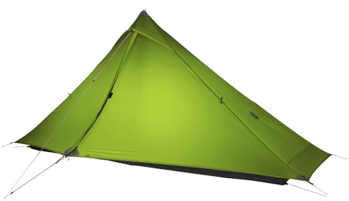 Telomat 3FULGEAR Lanshan1 Pro Outdoor Ultraleichtes Campingzelt für 1 Person 3/4 Saison Professionelles 20D Nylon Doppelseitiges Silikonzelt Camping Trekking Kajak Klettern Wandern (Grün 3