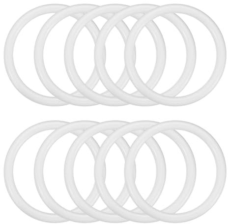 PATIKIL 10 Stück Traumfänger Ringe, Kunststoff-Ringe zum basteln Makramee Kranz Blumen Rundring für Heim Auto DIY Handwerk Hochzeit Wanddekorationen, Weiß