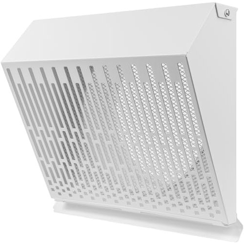 Vent Systems 200 mm / 8 Inch Exhaust Vent Cover with Rubber Gasket - White Galvanized Steel - Robust and Weatherproof Outdoor Air Exhaust Box - Duct or Surface Mounting - Rain and Snow Protection