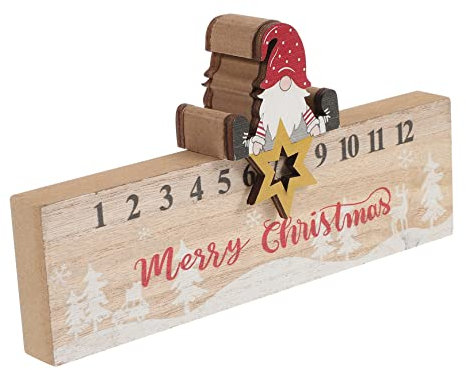 PRETYZOOM Adventskalender Weihnachtsstern Toer Holzkalender Countdown-kalender Ornament