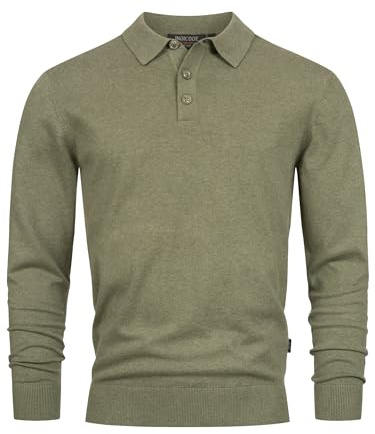 Indicode Herren INChips Herrenpullover aus 80% Baumwolle mit Polokragen | Klassischer Strickpullover für Büro und Alltag mit Kragen, Herrenpullover, Freizeitpullover, Cardigan, Pullover für Männer