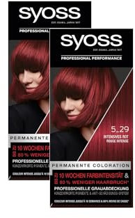 Syoss Color Coloration 5_29 Intensives Rot Stufe 3 (2 x 115 ml), permanente Haarfarbe für bis zu 10 Wochen Farbintensität und 70% weniger Haarbruch*