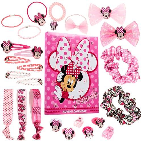 Disney Stitch Adventskalender 2025 Mädchen Süßer Weihnachtskalender Countdown Kalender mit 24 Überraschungen Haarschmuck Kinder Geschenk Idee (Rosa)