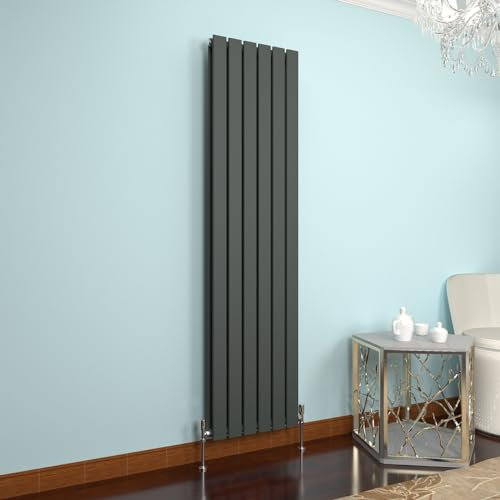 GY Bath Vertical Radiator Anthracite Flat Panel Designer 1800x408mm Double Modern Central Heating Rads