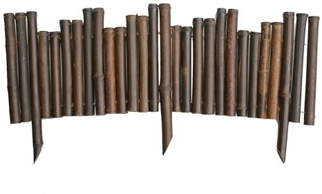 Backyard X-Scapes Lot de 12 Bordures de Jardin en Bambou sans Creuser - Bordure décorative Flexible pour aménagement paysager - Marron Caramel - 7,9 m (L) x 20,3 cm (H)