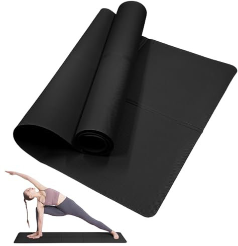 NIUAWASA Faltbare Yogamatte, rutschfeste tragbare 3 mm dicke EVA-Gymnastikmatte für Frauen Männer Fitness Yoga Pilates Workout Outdoor Camping Reisen (Schwarz)