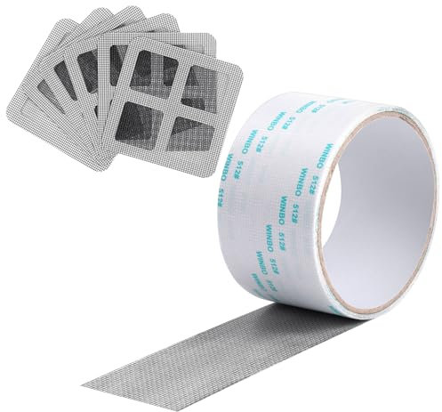 Flintronic Window Screen Repair Tape, 2mx5cm Insect Screen Mosquito Net Repair Tapes & Patches Kit, Fiberglass Mesh Strong Adhesive Patch for Home Door Window Screen Holes