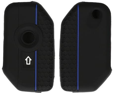 kwmobile Cover Chiave Moto Compatibile con BMW R1250GS C400X C400GT F900R F750GS R1200GS GS1250 Case - Custodia Chiavi Copri Telecomando - Copertura Chiave Moto - Silicone - Nero/Blu