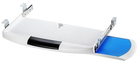 Fenteer Bandeja para Teclado Debajo del Escritorio, cajón Deslizante para Teclado, cajón para computadora para Oficina en casa, Blanco