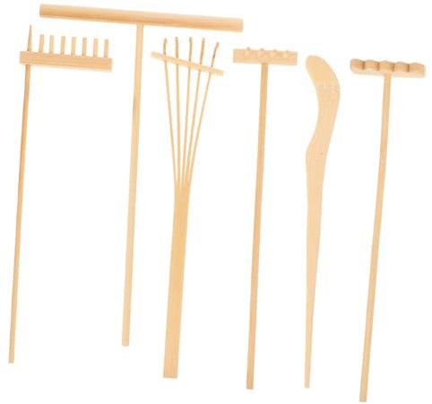 WESIEVYA 1 Pcs Petit décor de Bureau râteau à Sable Jardin Zen kit Jardin Zen Outils de Jardin Outils de Jardin Zen râteau Zen décoration d'outil de râteau râteaux à Sable Bambou