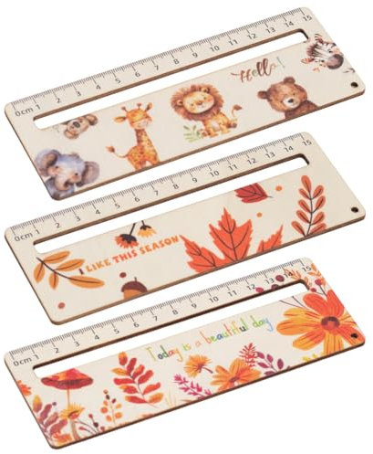 AYVRUOP 3 Stück Lesezeichen Kinder Lesehilfe Kinder 1 Klasse Lesezeichen Holz Lineal Personalisiert Lesehilfe Lineal Geeignet Für Kleine Kinder Zum Lesen Und Lernen(Gelb)
