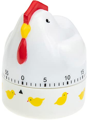 PRETYZOOM Mechanischer Küchentimer mit Cartoon-Huhn-Motiv aus Kunststoff Countdown-Timer Hähnchen-Timer für Kochen Lernen und Spielen ohne Batterie