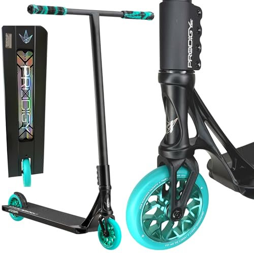 Blunt Prodigy X Street Complete Stunt-Scooter H=90cm Park/Street I Kinder I Jugendlich I Erwachsene I Trick I Tret I Roller I Leicht (Schwarz/Türkis)