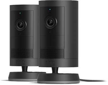 Nouvelle Ring caméra extérieure Plus avec adaptateur secteur (Outdoor Camera Plus) | Résolution 2K avec Ring Vision | Essai gratuit de l'abonnement Ring Home pendant 30 jours | 2 caméras