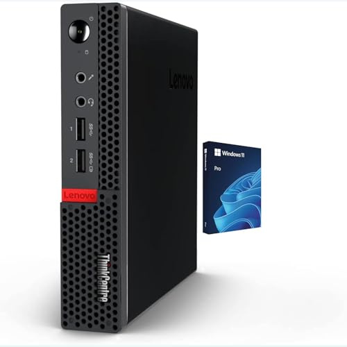 Lenovo ThinkCentre Tiny Business Desktop Mini PC, AMD A4 Processor, 16GB RAM, 256GB PCIe SSD, 2X Display Port, USB 3.1 Gen 1, RJ-45, Wi-Fi, Windows 11 Pro, Black