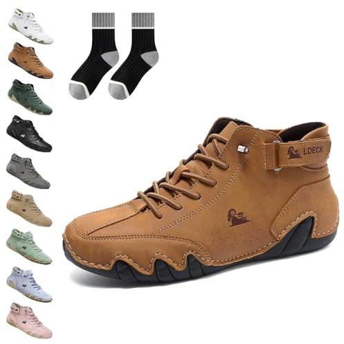 Vogany Schuhe Damen, Vogldeck - wasserdichte Und Atmungsaktive Orthopädische Schuhe, Handmade High Boots for Hiking Camping Driving Shoes (E, Erwachsene, 41, Numerisch, EU Schuhgrößensystem, M)