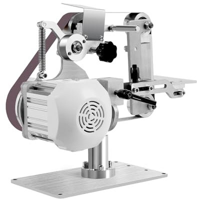 TFIANYNI Stand Bandschleifer Mit 2 Schleifbänder, Bürstenloser Dc-Motor, Bandschleifmaschine 550W 5000rpm 30m/s, Schleifgürtelgröße 762x25mm, Für Werkzeugpolieren, Metall, Acryl