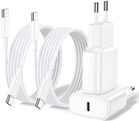 Caricatore for iPhone 16/16 Pro/16 Pro Max/16 Plus/15/15 Pro/15 Pro Max/15 Plus, 2Pezzi Certificato MFi 20W USB C Caricabatterie Alimentatore Presa Spina Rapido con Cavo 2M