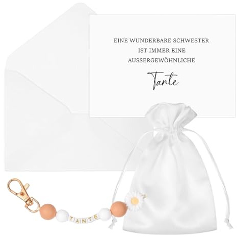 Du Wirst Tante Schlüsselanhänger,Beste Tante Geschenk,Schwangerschaft Verkünden tante,Schwangerschaftsverkündung mit Umschlag Schmuckbeutel,Pregnancy Announcement für Beste Freundin Schwester
