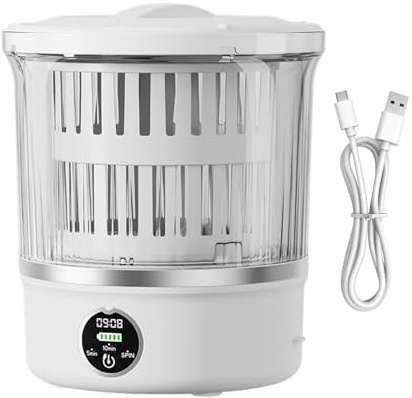 Mini Tragbare Waschmaschine - 3L Wiederaufladbarer Waschtrockner, rutschfeste Kompakte Waschmaschine für Unterwäsche, Socken, kleine Kleidungsstücke, Reisen, Wohnheim, Wohnung, Wohnmobil, Camping