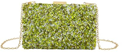 MODELISA - Bolso Clutch Piedra Cartera De Mano Fiesta Cadena Hombro Evento Noche Comunion Boda Novia Mujer