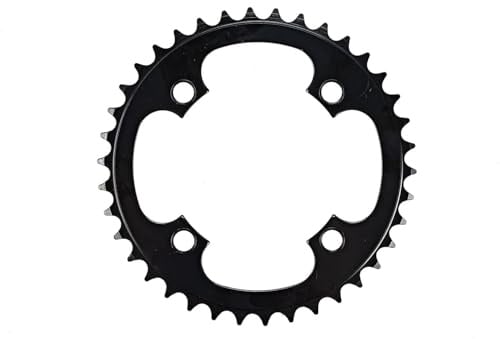Generisch Single Kettenblatt Zahnkranz Ritzel 38 Zähne 4 Loch LK 104mm Schwarz Stahl