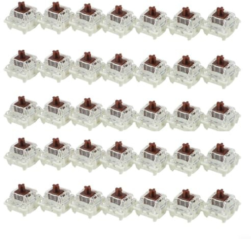 35PCS G-PRO Linear Switches 3-Pin Pre-Lubricated for Mechanical Keyboards Quiet Smooth Action 60M Lifespan Compatible with for cherry Style PCB(Brown)