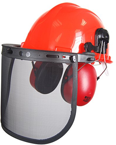 Helm Forstwirtschaft Komplettset mit einem Kopfhörer und einem anti-Lärm, Visier: Gitter und eine Lesebrille