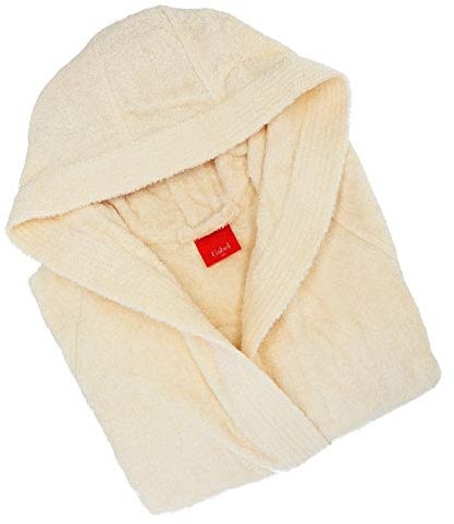 Gabel - Accappatoio adulto unisex in spugna di puro cotone idrofilo, tinta unita, peso spugna 380 gr/mq, ampie tasche, cintura e pratico cappuccio, anche come vestaglia.