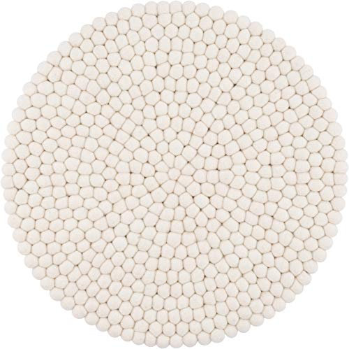 myfelt Filzkugel Sitzauflage Stuhlauflage - Linéa - Ø 36 cm, weiß