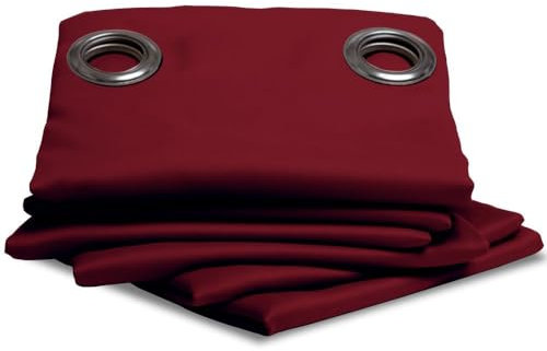 Moondream 2-in-1 Thermo-Vorhang Winter & Sommer, Isolierung gegen Kälte/Hitze & Verdunkelung, Patentierte Technologie, Oeko-Tex, Rot - Granat, 145 x 350 (BxH) cm, Ösen (1 Vorhangschal)