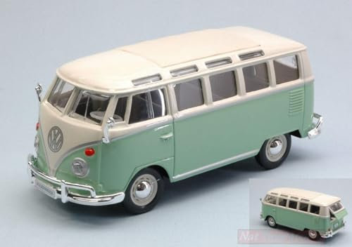 Maisto MODELLINO in Scala Compatibile con VW T1 Samba Van 1962 Pastel Green/Cream 1:25 MI31956G