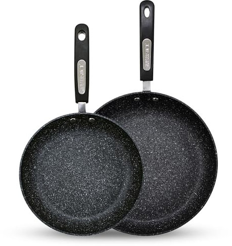 Scoville NEVERSTICK 2-teiliges Bratpfannen-Set, 24 cm & 28 cm Bratpfannen, Antihaft-Bratpfannen, schnelle Wärmeleitung, geeignet für alle Herdarten einschließlich Induktion, PFOA-frei,
