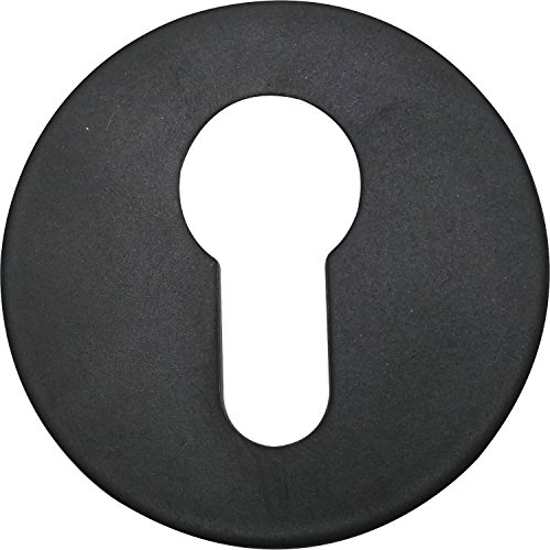 Zylinderrosette NORWEGEN - flach, PZ, rund, Edelstahl schwarz