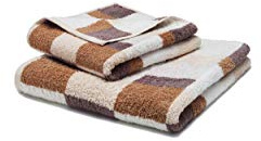 grace grand spa Premium Karo Duschtuch 70x140 Braun, 100% Baumwolle