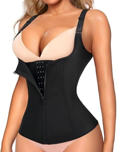 Junlan Femme Gaine Amincissante Ventre Plat Waist Shaper Training Corset Minceur Body Sculptant (Noir, XL)