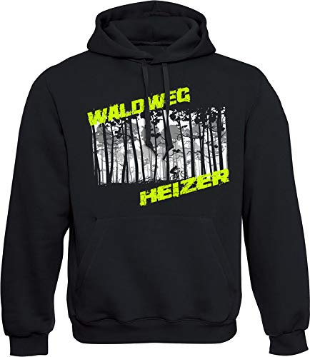 (A) Fahrrad Pullover Herren : Waldweg Heizer - Mountainbike Hoodie Kapuzenpullover (XXL)