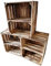 Teramico Holzkiste 50 x 40 x 30cm - Vintage-Look geflammt - Weinkiste Obstkiste Set Dekoration (3er Set, Ablage Kurz)